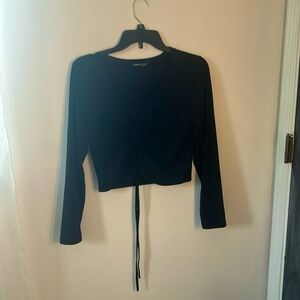 SHEIN Cinched Black Crop Top
